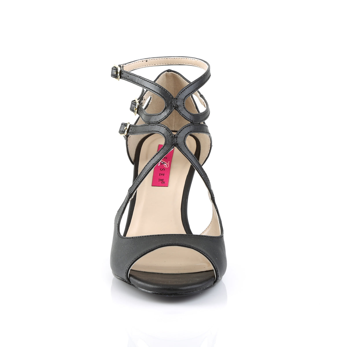kimberly 04 black faux leather pleaser pink label fetish shoes no platforms