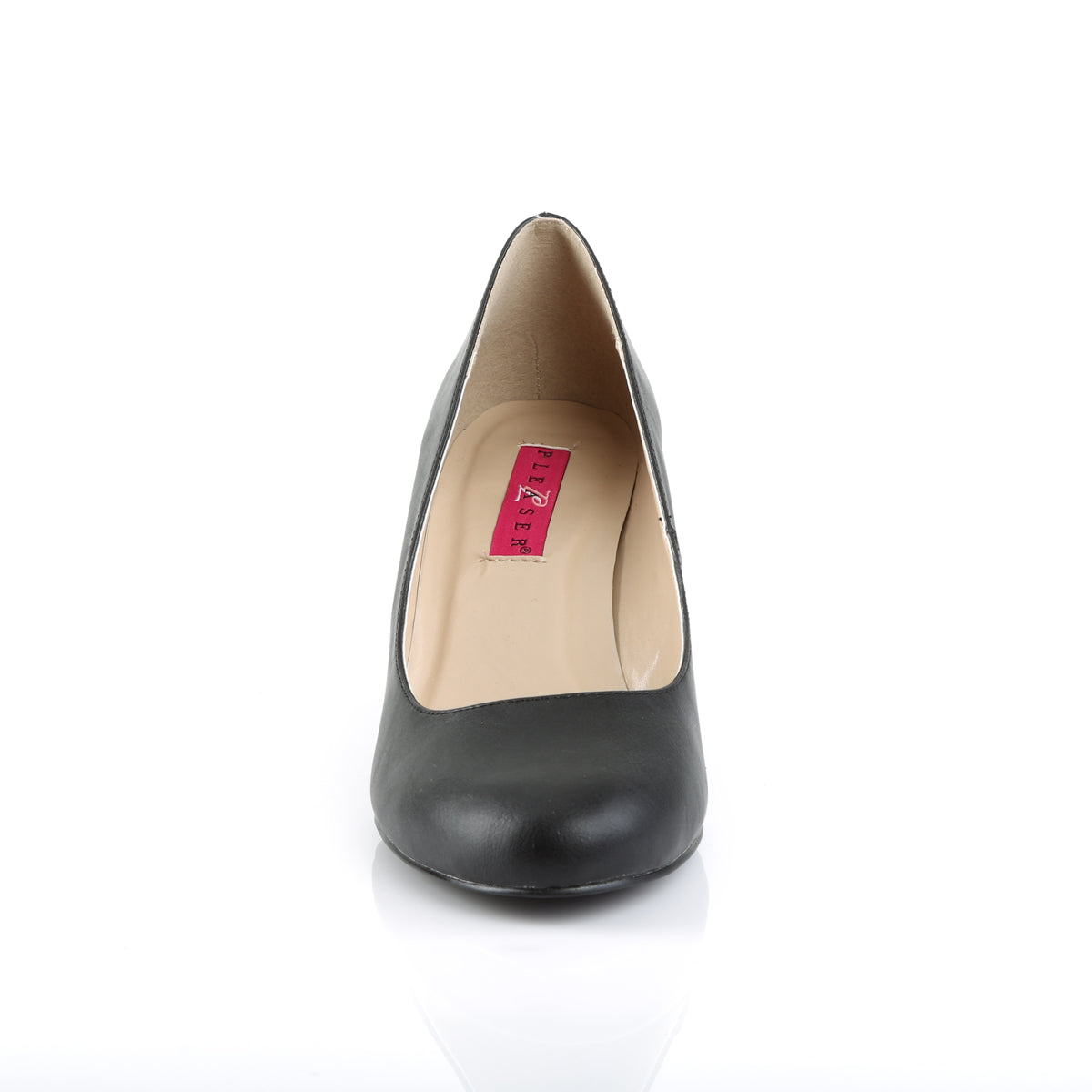 pleaser pink label fetish shoes no platforms kimberly 08 black faux leather