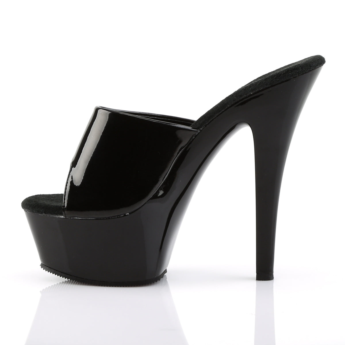 KISS-201 Pleaser 6" Heel Black Patent Pole Dancing Platforms-Pleaser- Sexy Shoes Pole Dance Heels