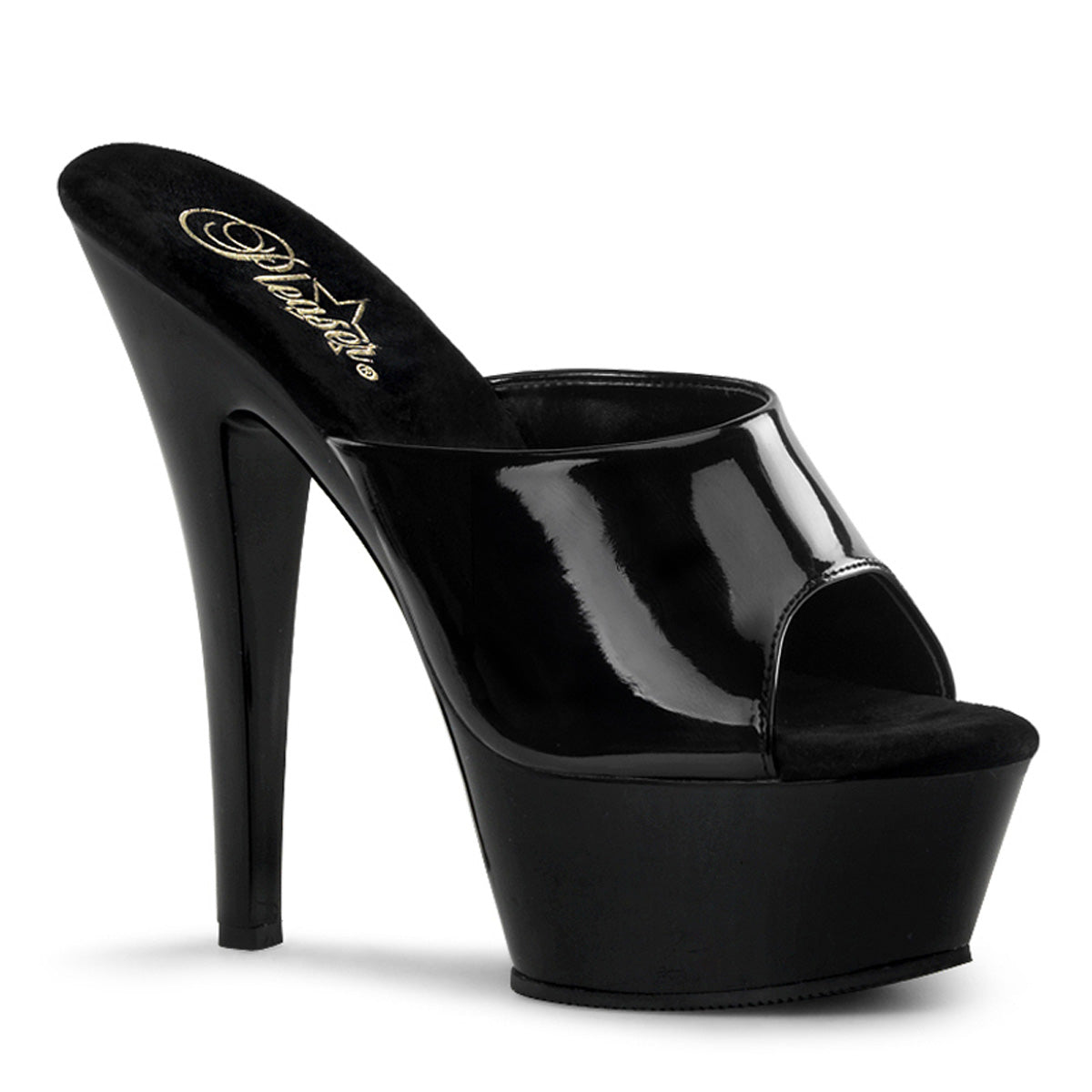 KISS-201 Pleaser 6" Heel Black Patent  Stripper Platforms High Heels