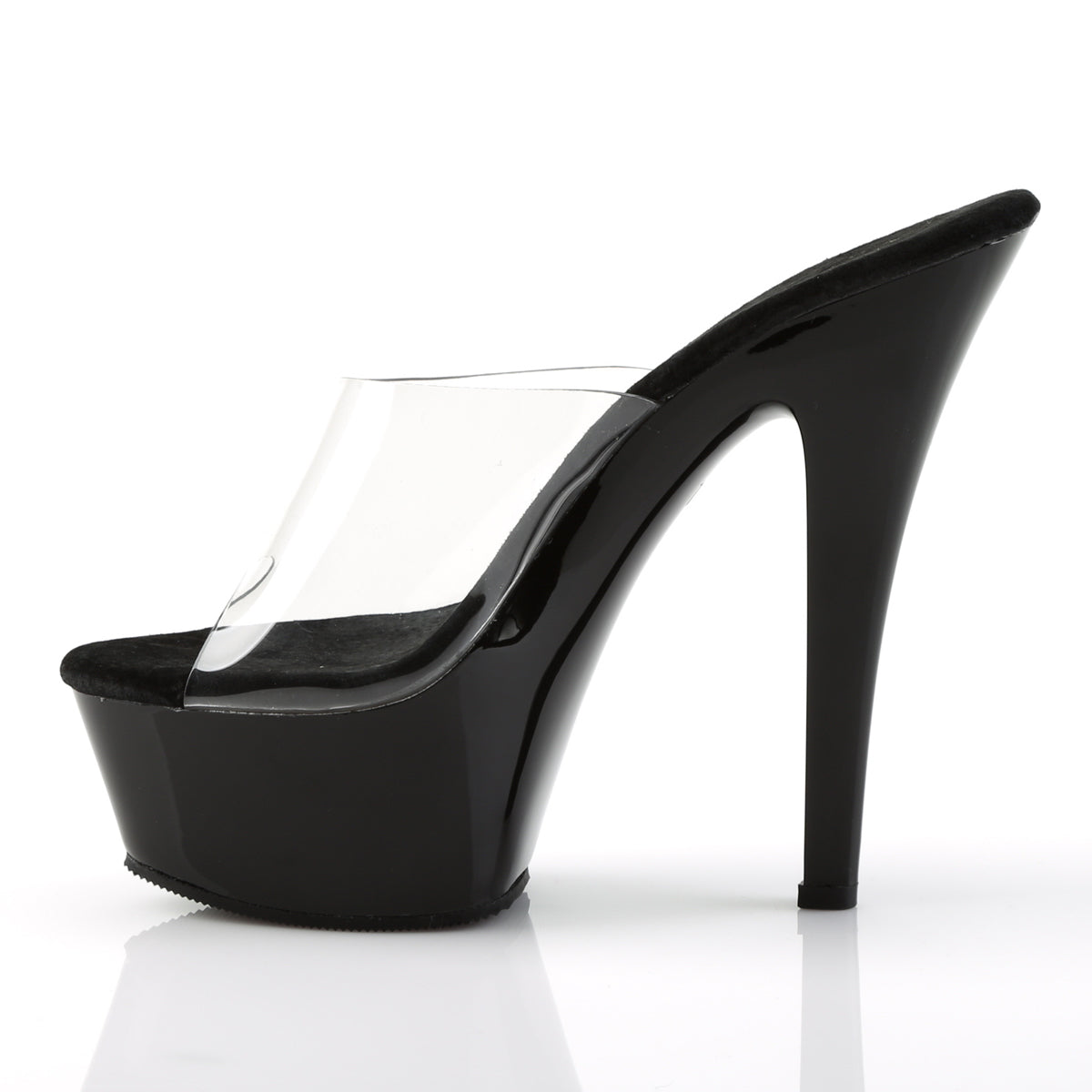 KISS-201 6" Heel Clear and Black Pole Dancing Platforms-Pleaser- Sexy Shoes Pole Dance Heels