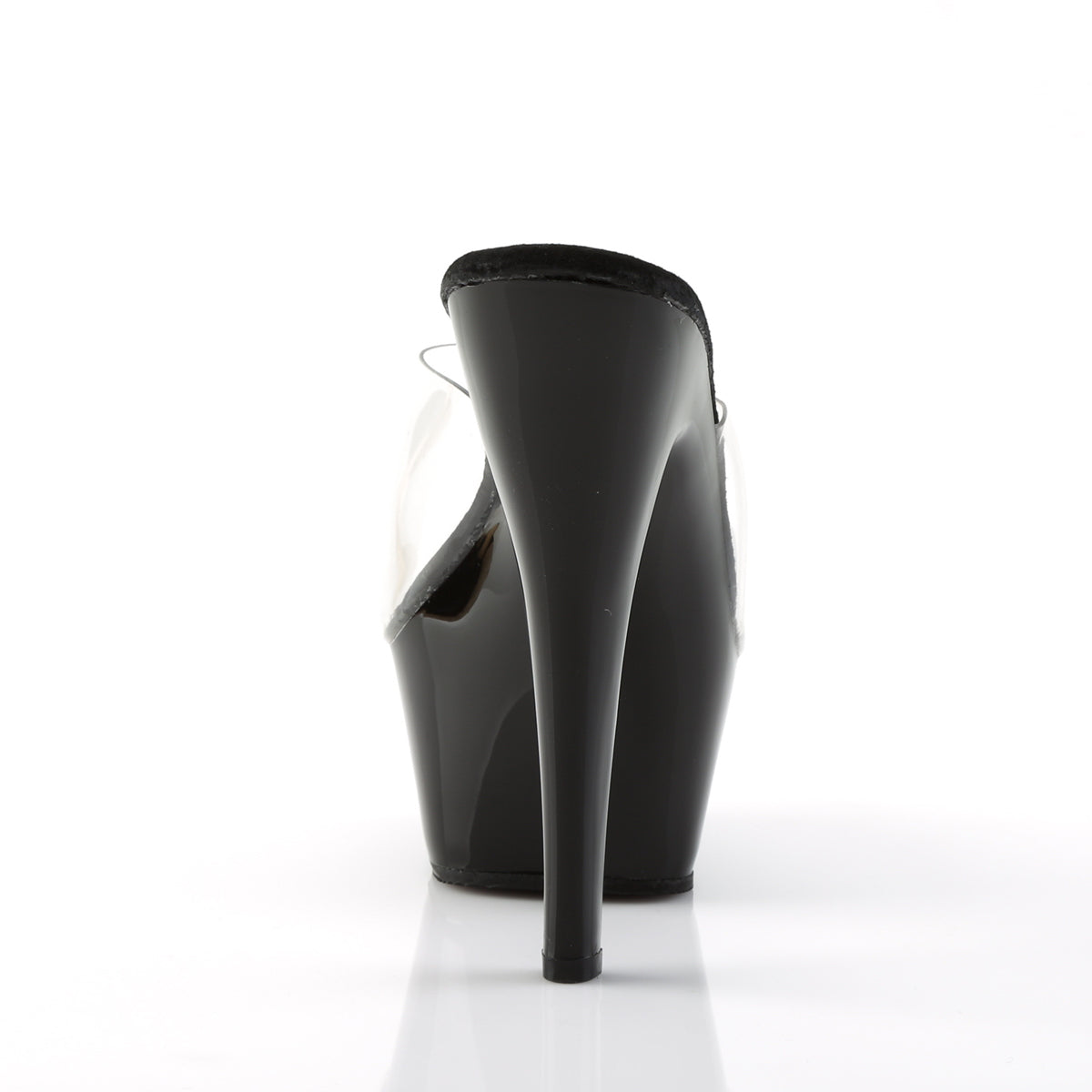 KISS-201 6" Heel Clear and Black Pole Dancing Platforms-Pleaser- Sexy Shoes Fetish Footwear