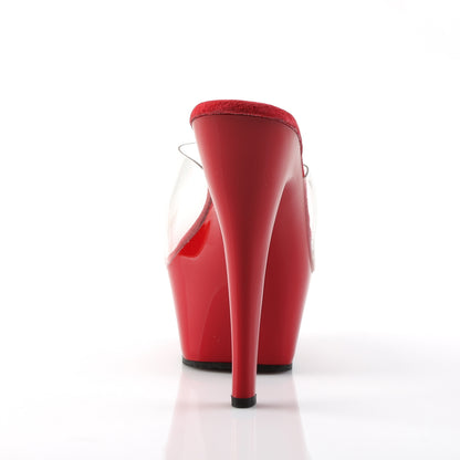 KISS-201 Pleaser 6" Heel Clear and Red Pole Dancing Platform-Pleaser- Sexy Shoes Fetish Footwear