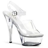 Clear 6 Inch Pole Dancing Platform Shoes -  Pleaser KISS-208