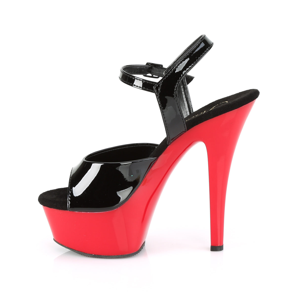 KISS-209 6" Heel Black Patent and Red Pole Dancing Platforms-Pleaser- Sexy Shoes Pole Dance Heels