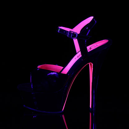 KISS-209TT 6" Heel Black Patent Hot Pink Pole Dancer Shoes-Pleaser- Sexy Shoes Pole Dance Heels