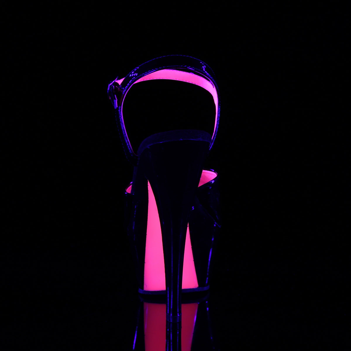 KISS-209TT 6" Heel Black Patent Hot Pink Pole Dancer Shoes-Pleaser- Sexy Shoes Fetish Footwear