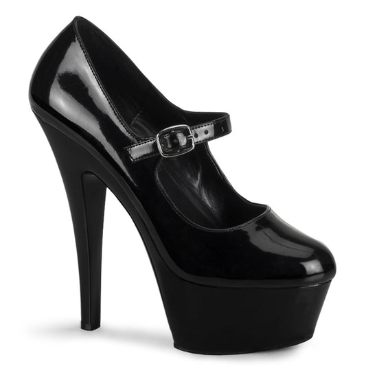 KISS-280 Pleaser 6" Heel Black Patent Pole Dancing Platforms-Pleaser- Sexy Shoes