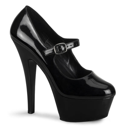 KISS-280 Pleaser 6" Heel Black Patent Dolly Stripper Platforms High Heels