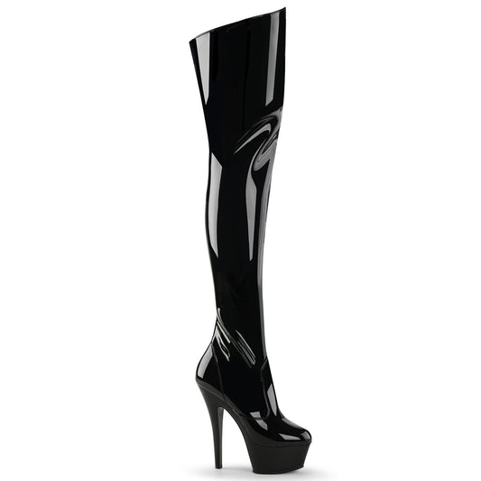 KISS-3010 Pleaser 6" Heel Black Patent Pole Dancing Platform-Pleaser- Sexy Shoes