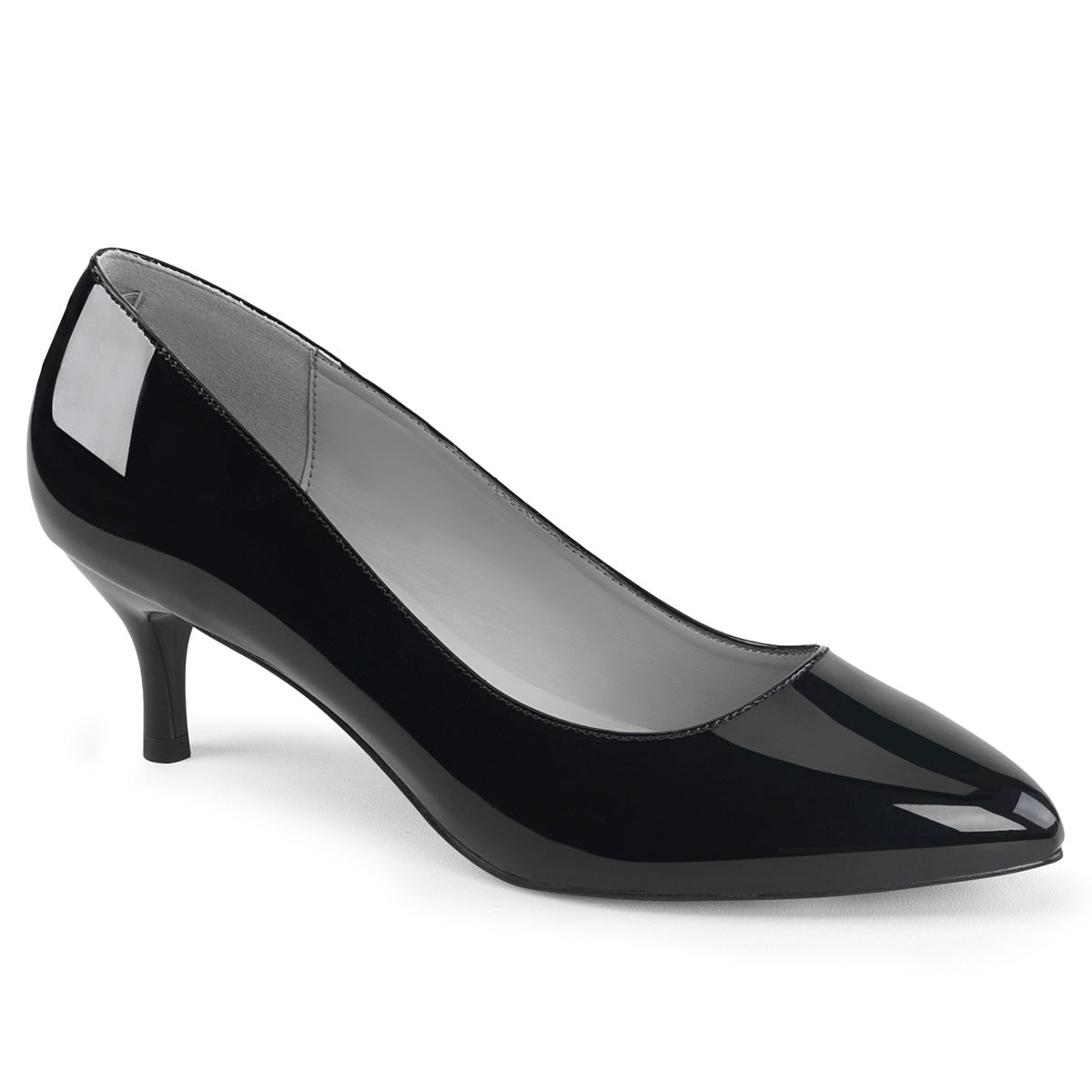 KITTEN-01 Large Size Ladies Shoes 2.5" Heel Black Patent Fetish Footwear