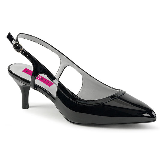 KITTEN-02 Pink Label 2.5 Inch Heel Black Patent Fetish Footwear-Pleaser Pink Label- Sexy Shoes
