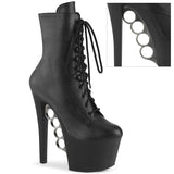 KNUCKS-1020 Pleaser Fetish Knuckleduster Detail Ankle Boots