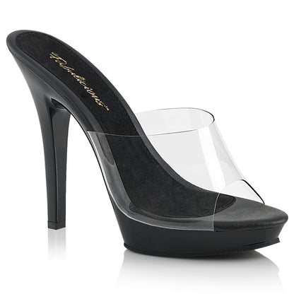 Lip-101 Fabulicious 5-дюймовый каблук прозрачный и черная сексуальная обувь