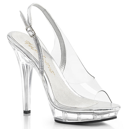 Lip-150 Fabulicious 5 Inch Heel Clear and Silver Sexy Schoenen