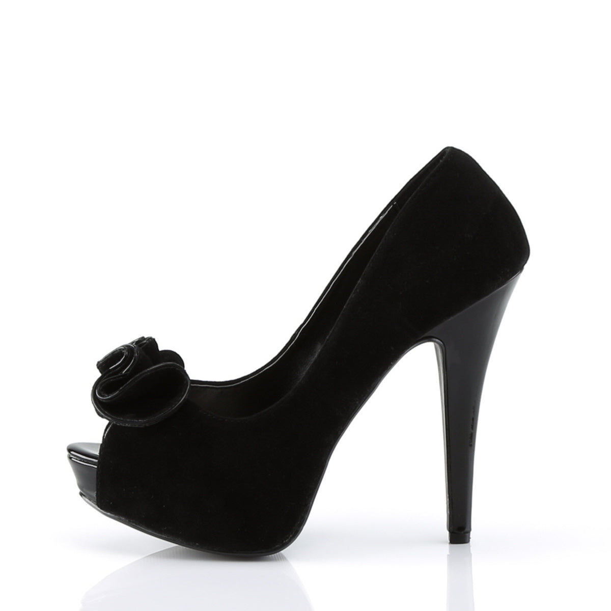 LOLITA-10 Pin Up 5" Heel Black Suede Pu Retro Pin Up Shoes-Pin Up Couture- Sexy Shoes Pole Dance Heels