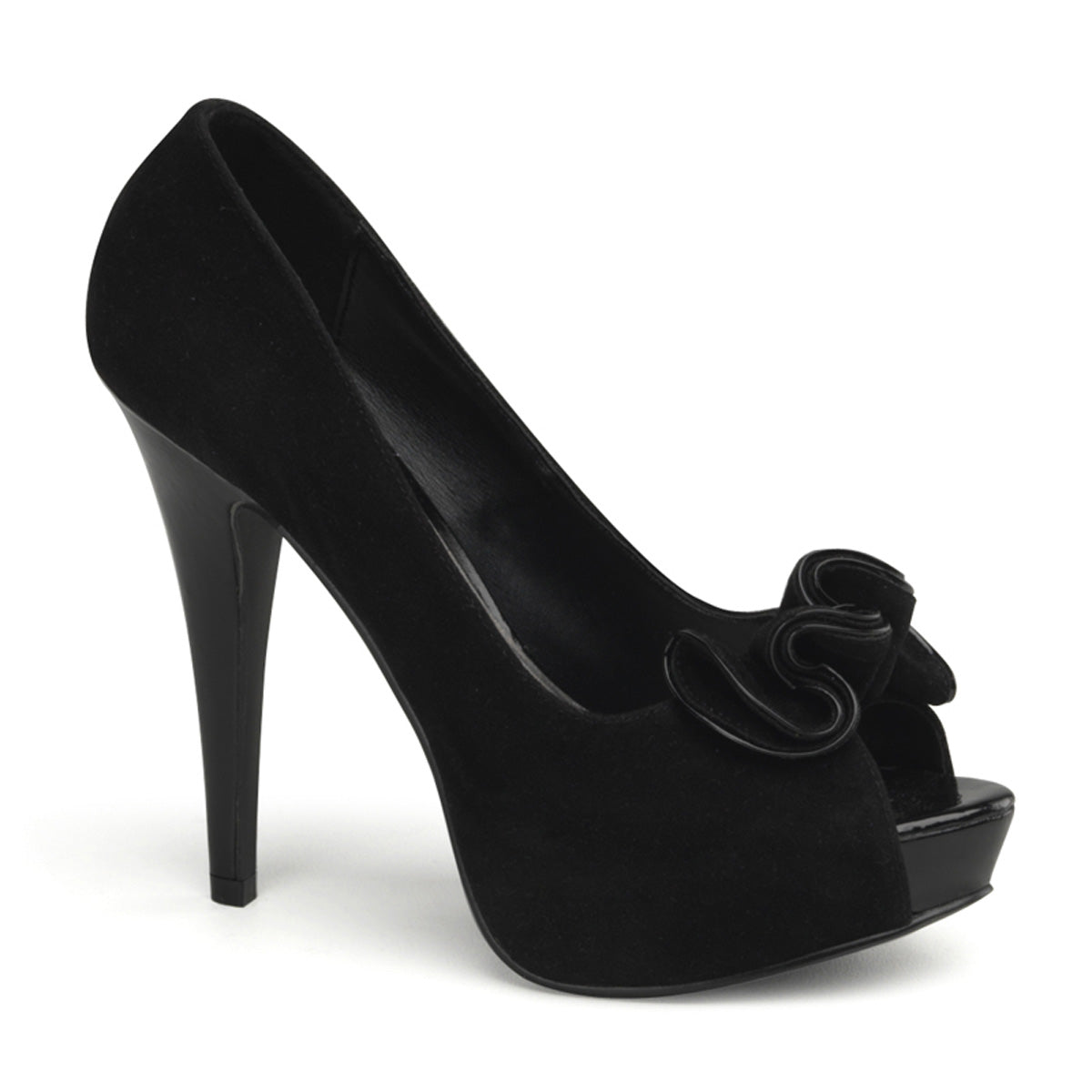LOLITA-10 Pin Up 5" Heel Black Suede Pu Retro Pin Up Shoes-Pin Up Couture- Sexy Shoes