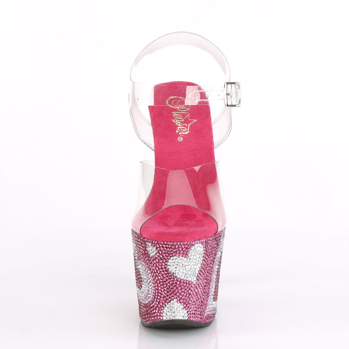 lovesick 708heart pleaser sexy shoes 7 inch tinted heel rhinestone bling platform ankle strao sandals