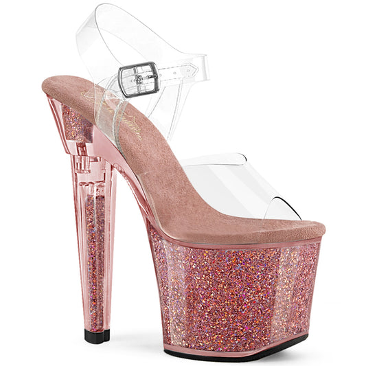 LOVESICK-708SG Pleaser Sexy 7 Inch Pink Glitter High Heels Shoes