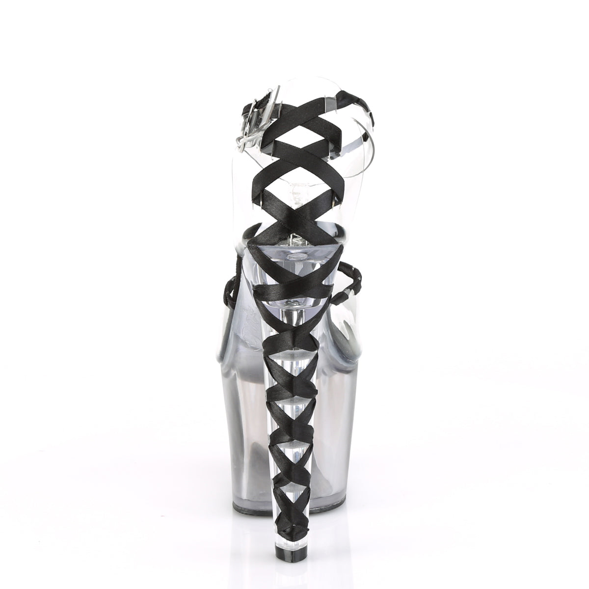 LOVESICK-712T 7" Heel Clear and Black Pole Dancing Platforms-Pleaser- Sexy Shoes Fetish Footwear