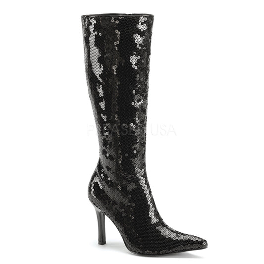 Pleaser LUST2000SQ Black Sequins Sexy Shoes Discontinued Sale Stock