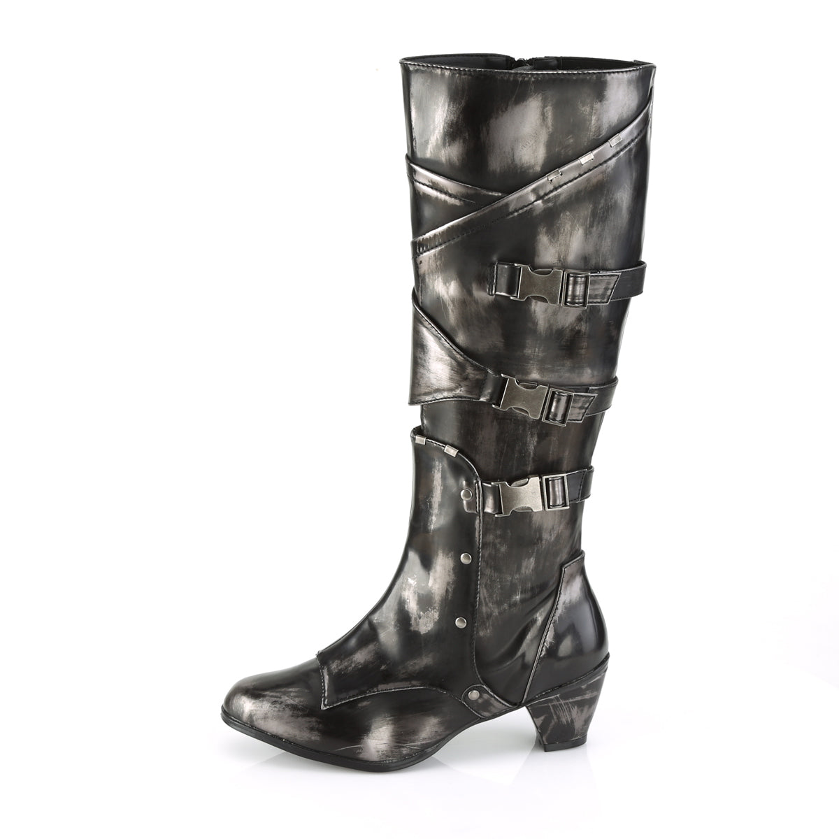 MAIDEN-8820 2.5 Inch Heel Pewter Women's Boots Funtasma Costume Shoes 