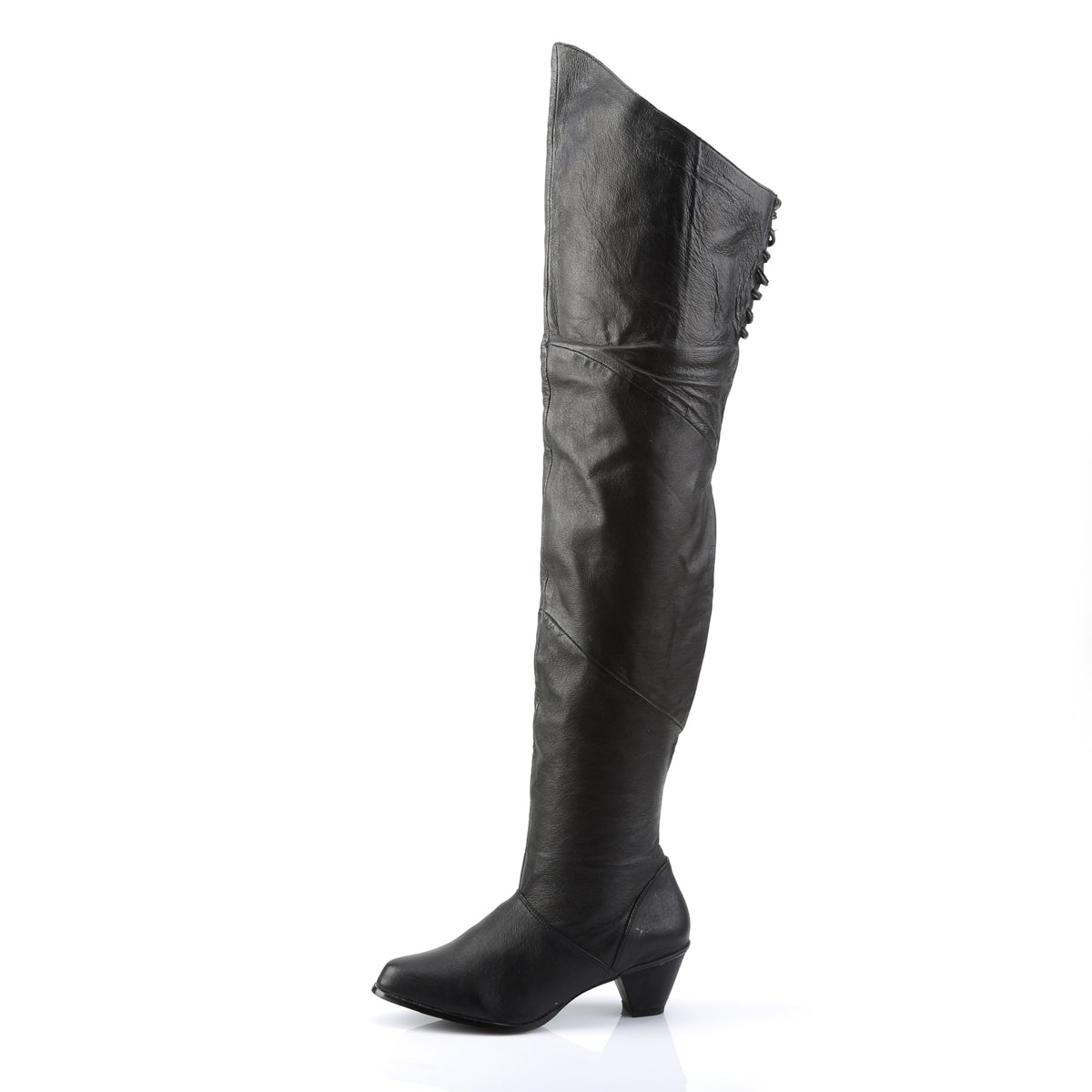 MAIDEN-8828 2.5" Heel Black Leather Women's Boots Funtasma Costume Shoes 