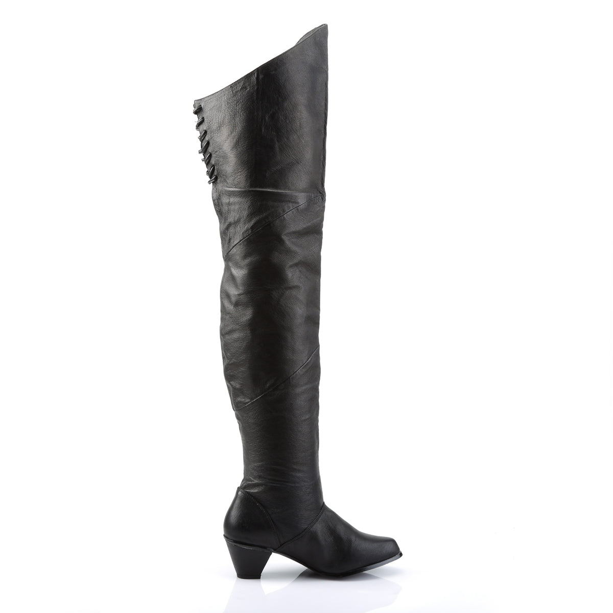 MAIDEN-8828 2.5" Heel Black Leather Women's Boots Funtasma Costume Shoes Fancy Dress