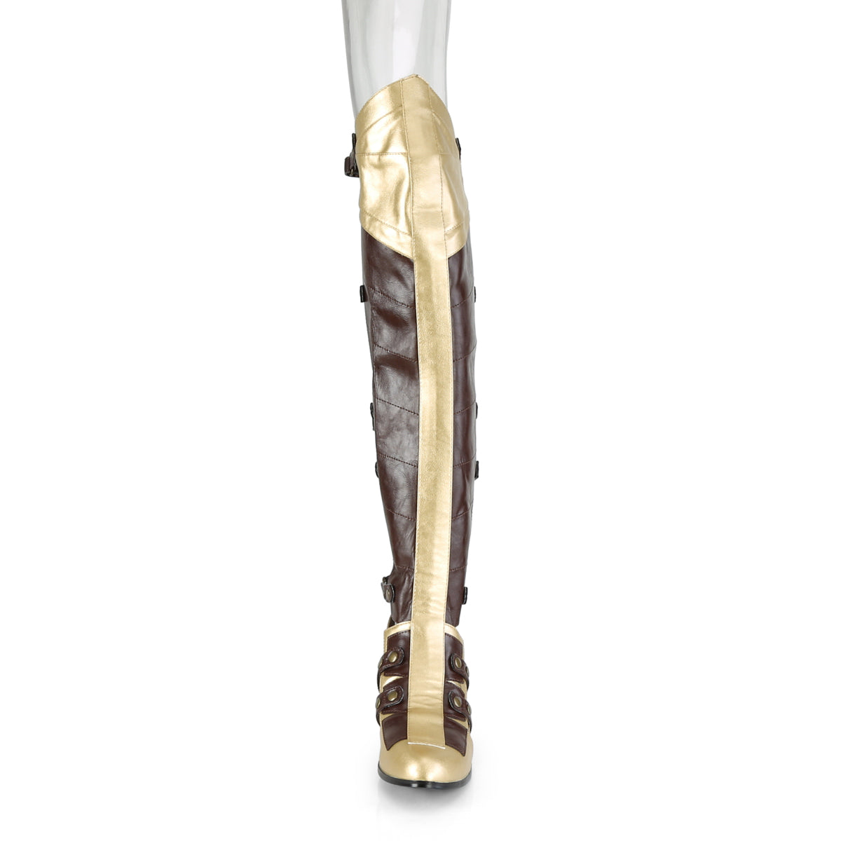 funtasma womens kinky boots maiden 8830 brown gold faux leather