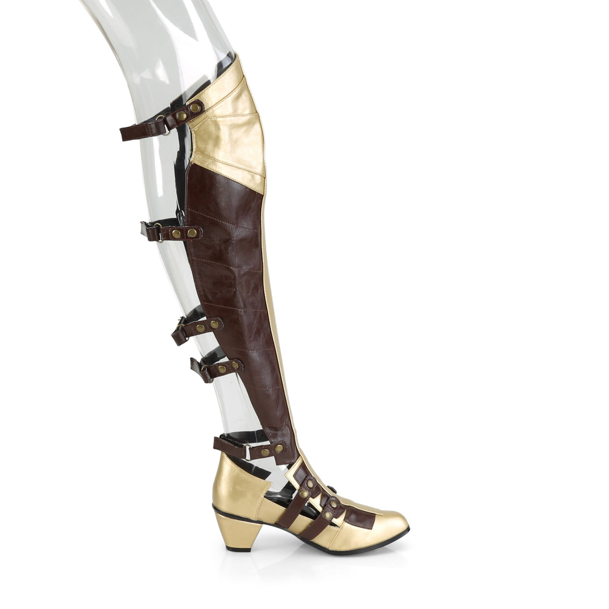 funtasma-womens-kinky-boots-maiden-8830-brown-gold-faux-leather
