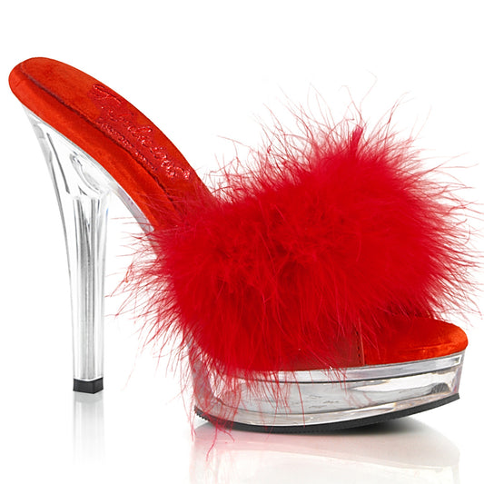 MAJESTY-501F-8-Red-Faux-Leather-Fur-Clear-Fabulicious-Bedroom-Heels-Shoes