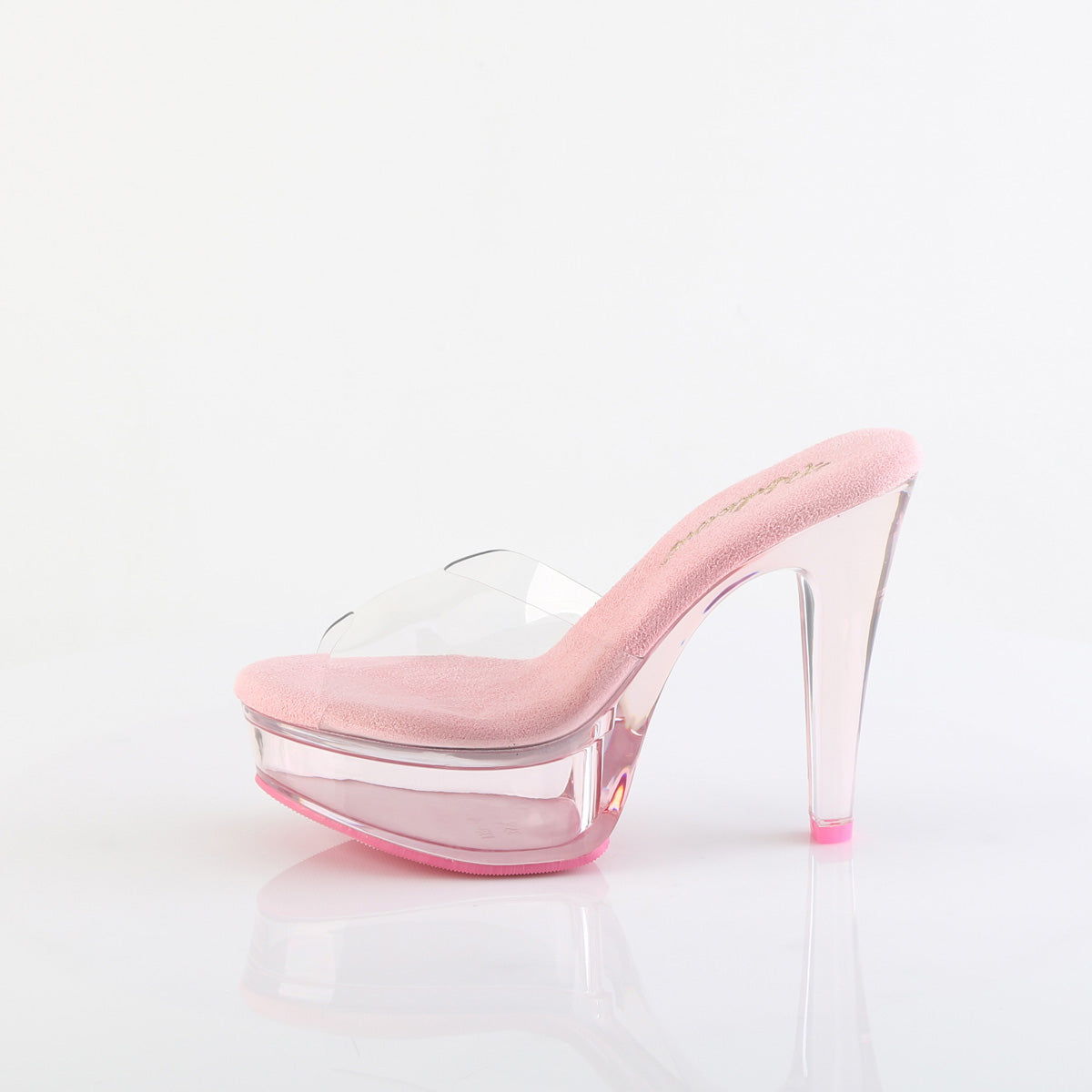 MARTINI-501 Fabulicious Sexy Pink Slip On Perspex Footwear