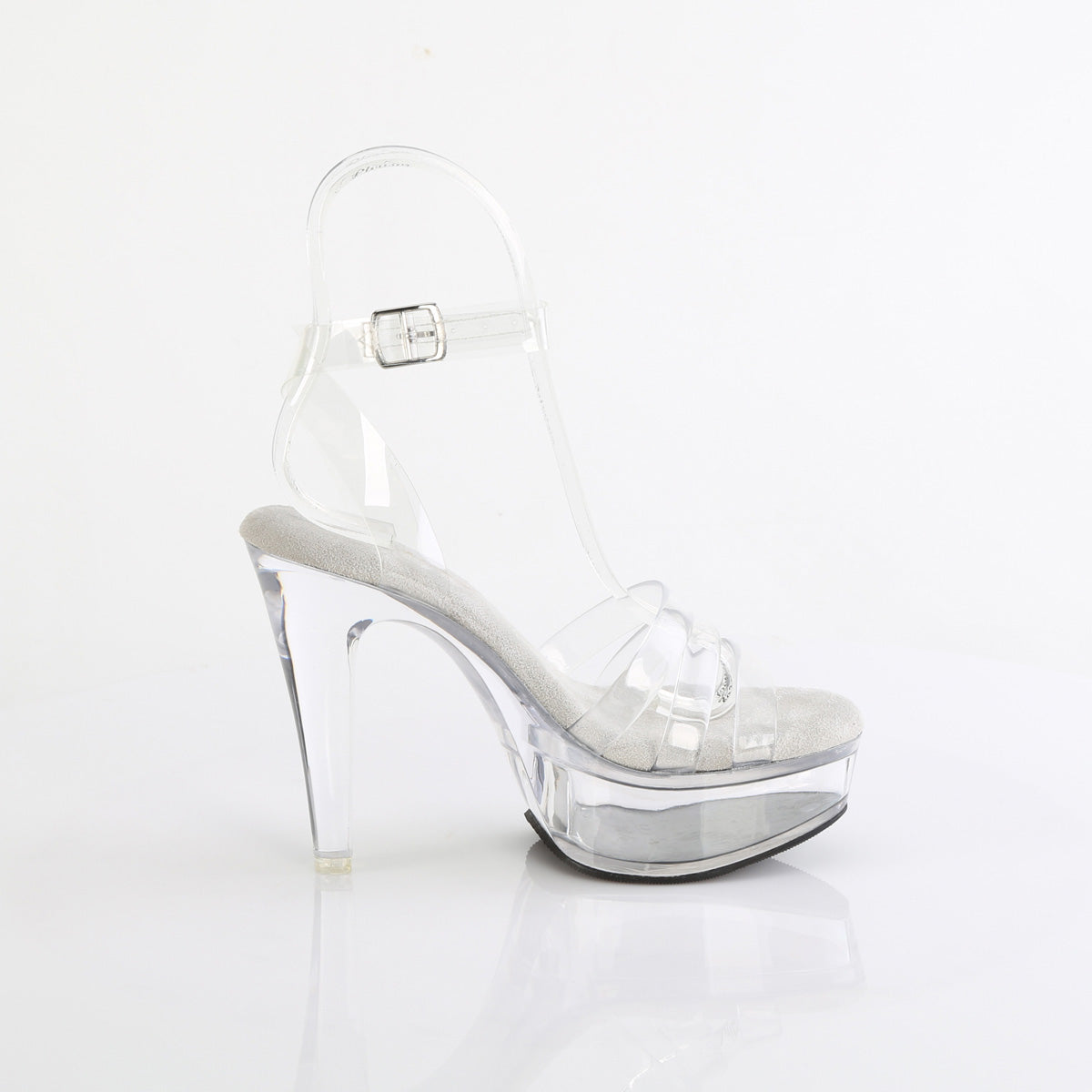 MARTINI-505 Sexy Posing Comp Clear Perspex Ankle Strap Footwear