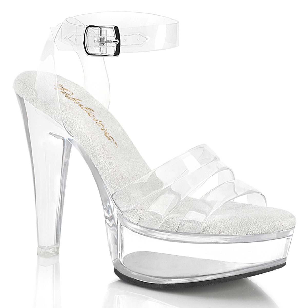 MARTINI-505 Sexy Posing Comp Clear Perspex Ankle Strap Footwear