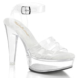 MARTINI-505 Sexy Posing Comp Clear Perspex Ankle Strap Footwear