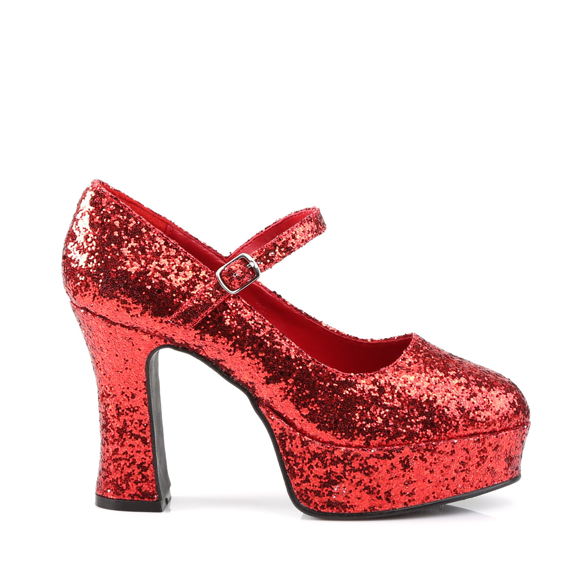 MARYJANE-50G Funtasma 4" Heel Red Glitter Women's Costume Shoes Funtasma Costume Shoes Fancy Dress