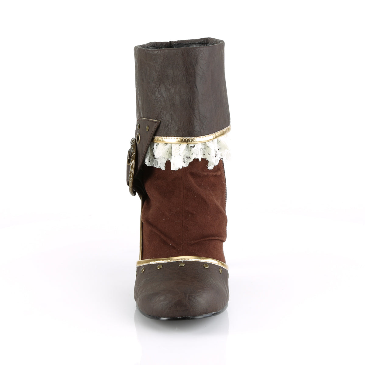 MATEY-115 3" Heel Brown Distressed Pu Women's Boots Funtasma Costume Shoes Alternative Footwear