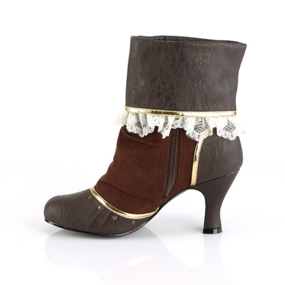 MATEY-115 3" Heel Brown Distressed Pu Women's Boots Funtasma Costume Shoes 