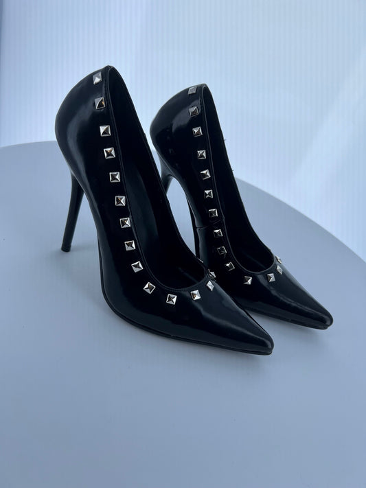 MILAN-02 Pleaser Blk Patent High Heel Alternative Footwear Discontinued Sale Stock