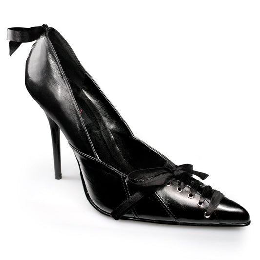 MILAN-07 Pleaser Blk Leather High Heel Alternative Footwear Discontinued Sale Stock