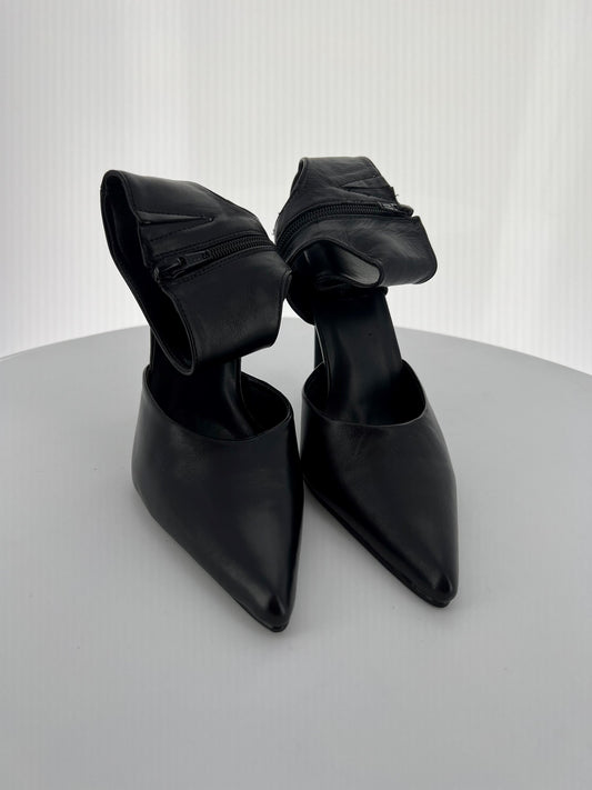 MILAN-38 Pleaser Blk Leather High Heel Alternative Footwear Discontinued Sale Stock
