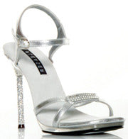 MONROE-11 Pleaser Silver PU Clear High Heel Alternative Footwear Discontinued Sale Stock