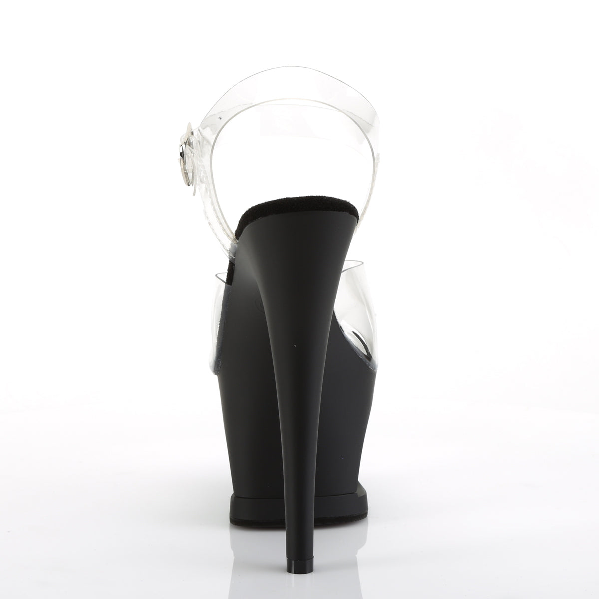 MOON-708 7" Heel Clear and Black Pole Dancing Platforms-Pleaser- Sexy Shoes Fetish Footwear