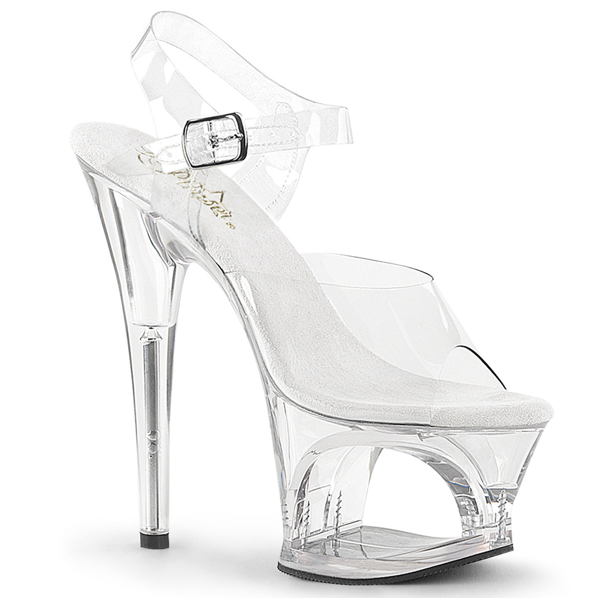 MOON-708 Pleaser 7 Inch Heel Clear Pole Dancing Platforms-Pleaser- Sexy Shoes