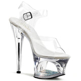 Luna-708DM Pleaser de 7 pulgadas Tacón transparente Plataformas Tacones altos