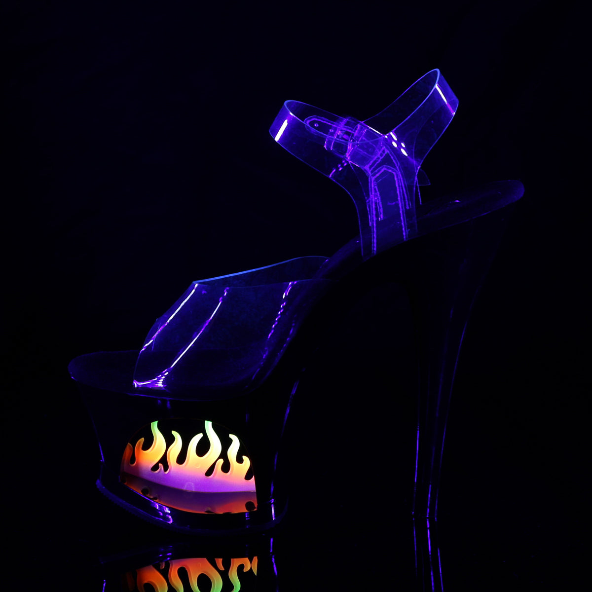 MOON-708FLM Sexy Shoes Clear Black Ombre Pole Dancer Shoes-Pleaser- Sexy Shoes Pole Dance Heels