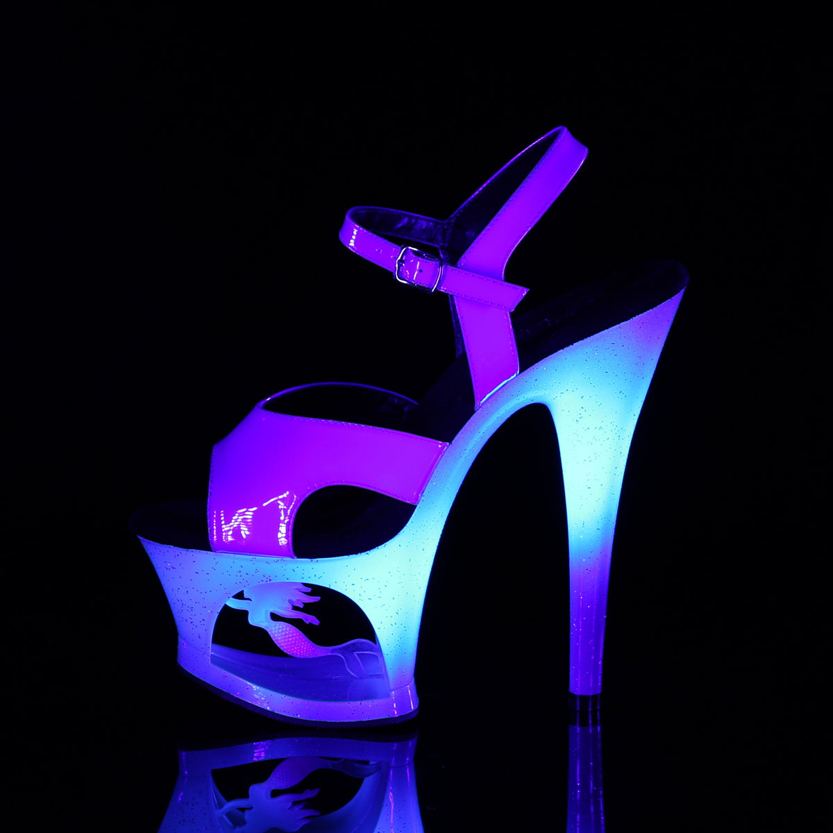 MOON-711MER 7" Heel Blue Shifting Ombre Pole Dancer Shoes-Pleaser- Sexy Shoes Pole Dance Heels