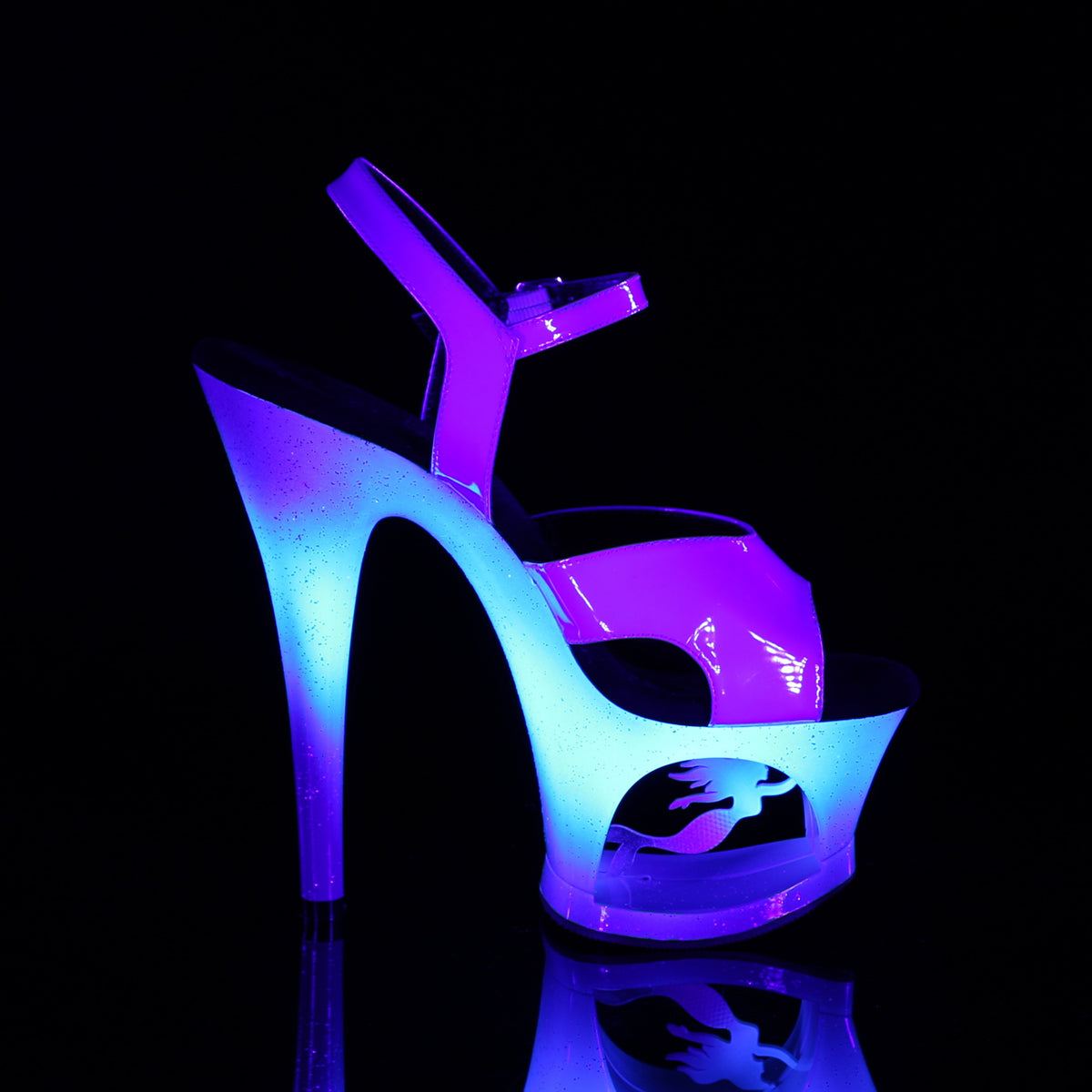 MOON-711MER 7" Heel Blue Shifting Ombre Pole Dancer Shoes-Pleaser- Sexy Shoes Fetish Heels