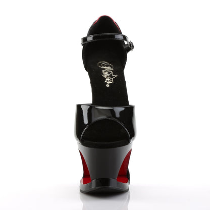 MOON-760FH 7" Heel Black and Red Pole Dancing Platforms-Pleaser- Sexy Shoes Alternative Footwear