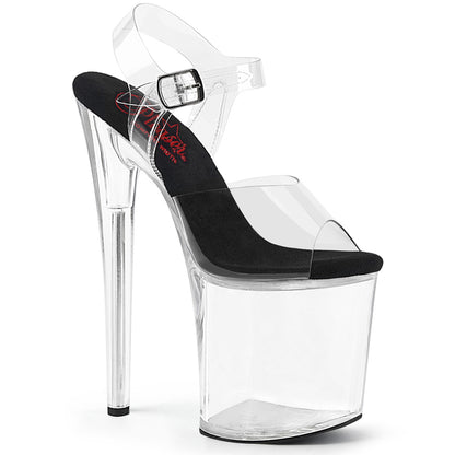 NAUGHTY-808 Pleaser Sexy Exotic Dancer 8 Inch Clear Perspex Heels
